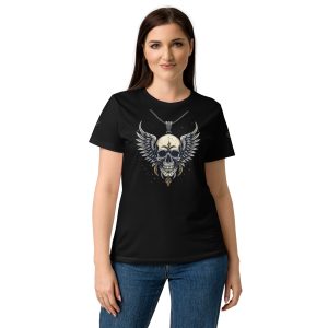 Damen T-Shirt - Kette mit Totenkopf